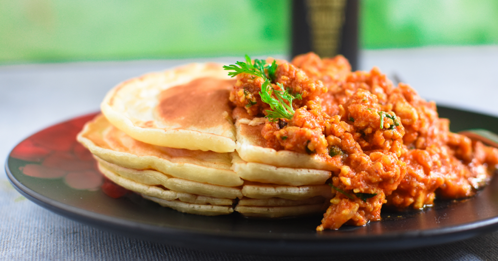 Pancake with Spicy Meat Sauce Sprig